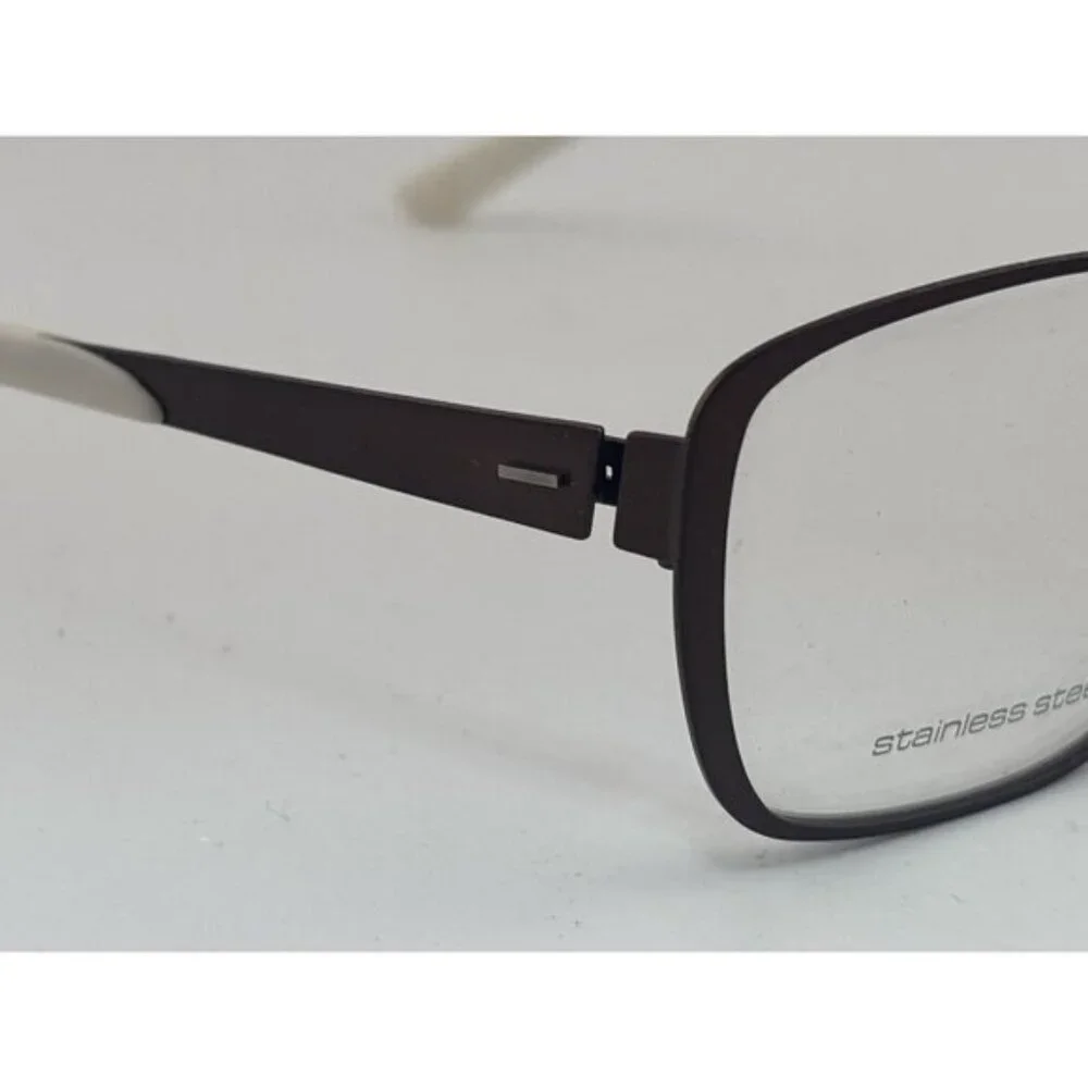 LIGHTEC - 7009L 54-15-135 MW 015 Brown & White Glasses Frames - Picture 5 of 8